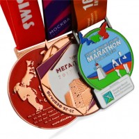 Wholesale gold silver antique copper plating zinc alloy custom marathon running sports 3d medal