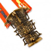 Wholesale Cheap Custom Design Your Own Blank Zinc Alloy 3D Gold Metal Award Marathon Running Sport Medal Ribbon