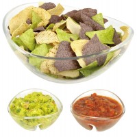 Wholesale Reusable Plastic Salad Bowl Clear Chip Dip Bowl Plate