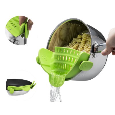 Food Grade Kitchen Strainer Clip On Silicone Colander